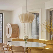 Nordic Linen Pleated Fabric Pendant Light Lampshade